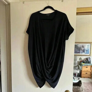 Beulah Short Sleeve Black Top with Twist Front and Back Detail